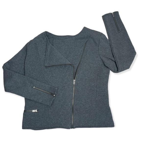 Athleta gray moto jacket size M - Picture 8 of 11